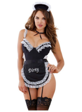 Costume 3 pièces "femme de chambre", coiffe et tour de cou inclus  - DG10590COS